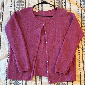 Sezane Gaspard Cardigan in Orchid